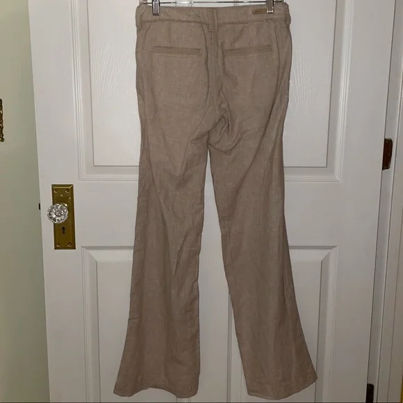 Pilcro Anthropologie Wide Leg Striped Linen Slacks Trousers Pants - Picture 3 of 8